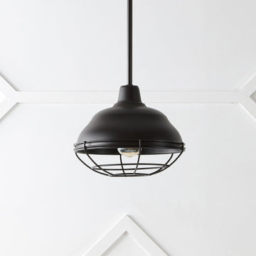 Levi Industrial Farmhouse Iron LED Pendant - JONATHAN Y